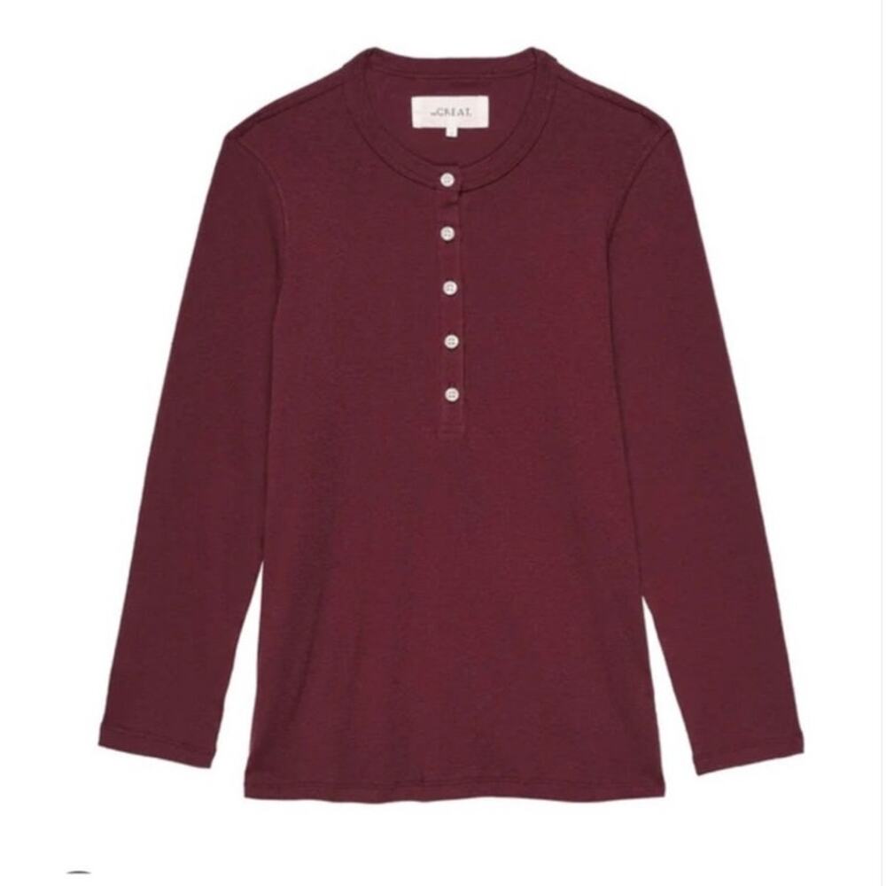 The Great Slim Henley Red Shirt Sz 0 (XS)